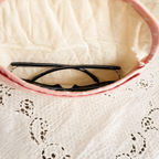 Blush Polka Quilted Sunglasses Case