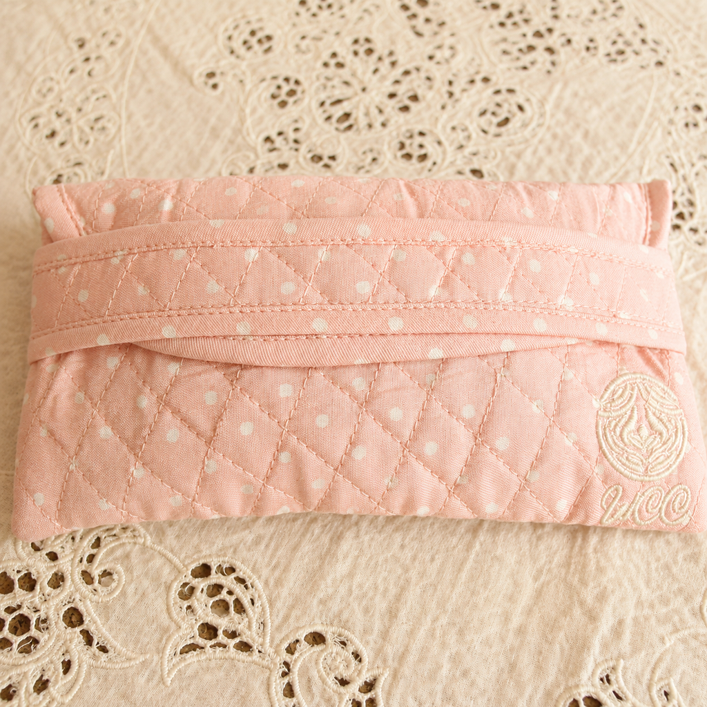 Blush Polka Quilted Sunglasses Case