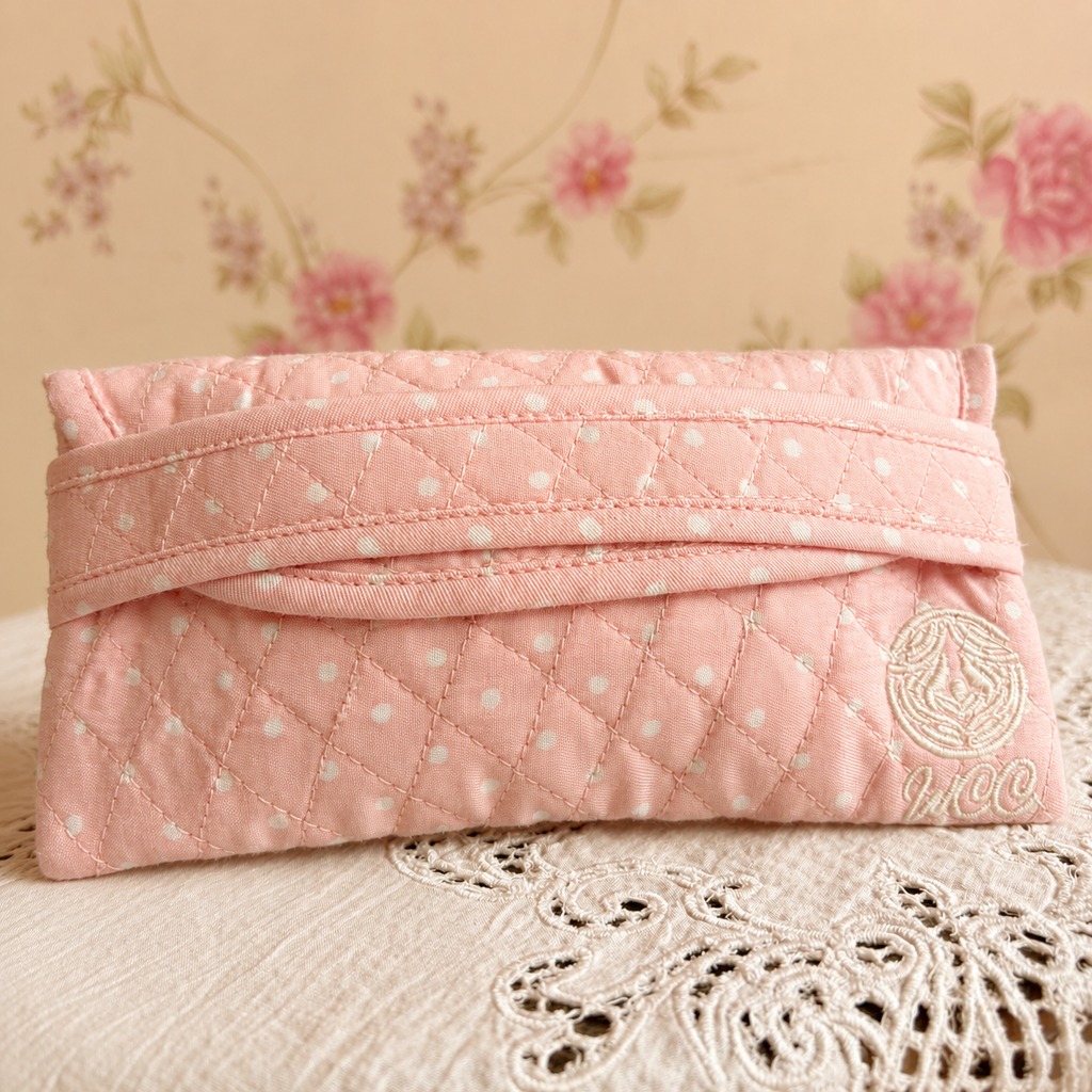Blush Polka Quilted Sunglasses Case
