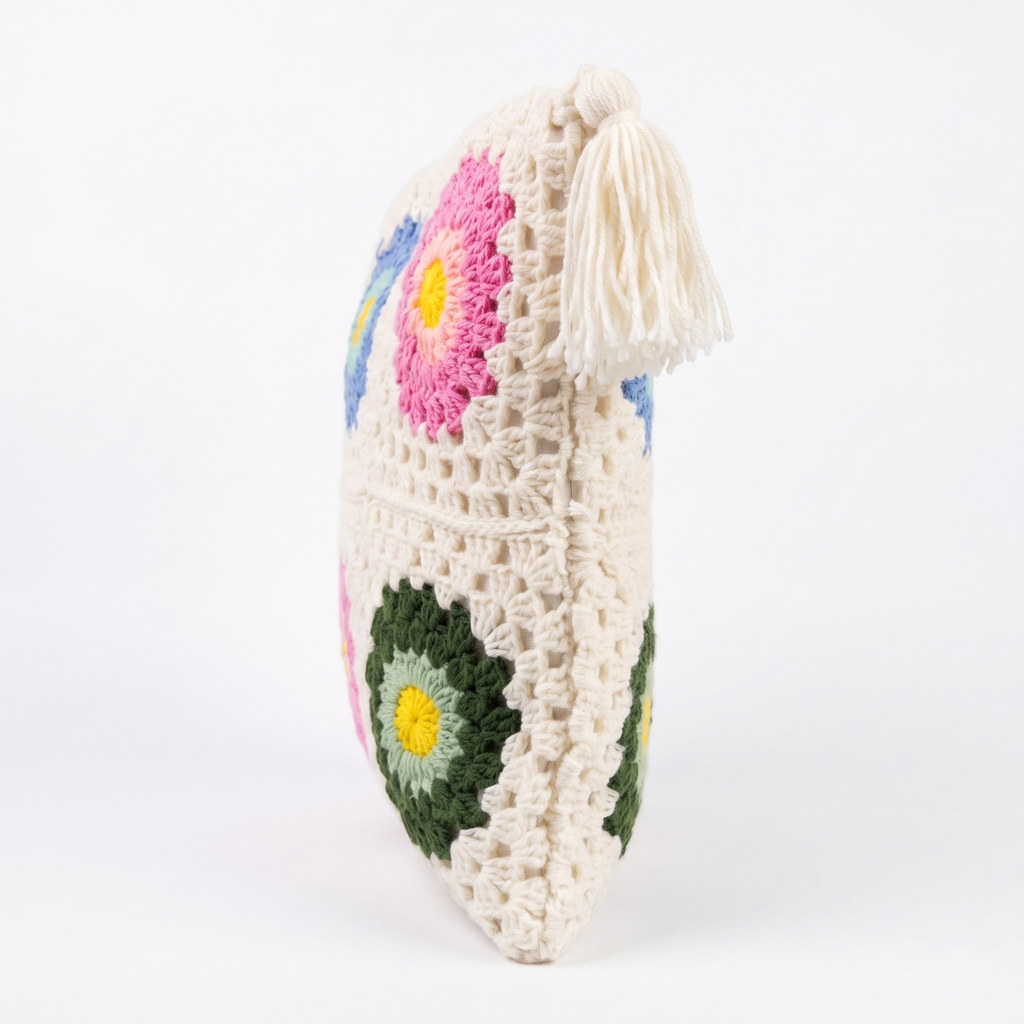 Crochet Garden Laptop Bag | Handmade Floral Laptop Sleeve