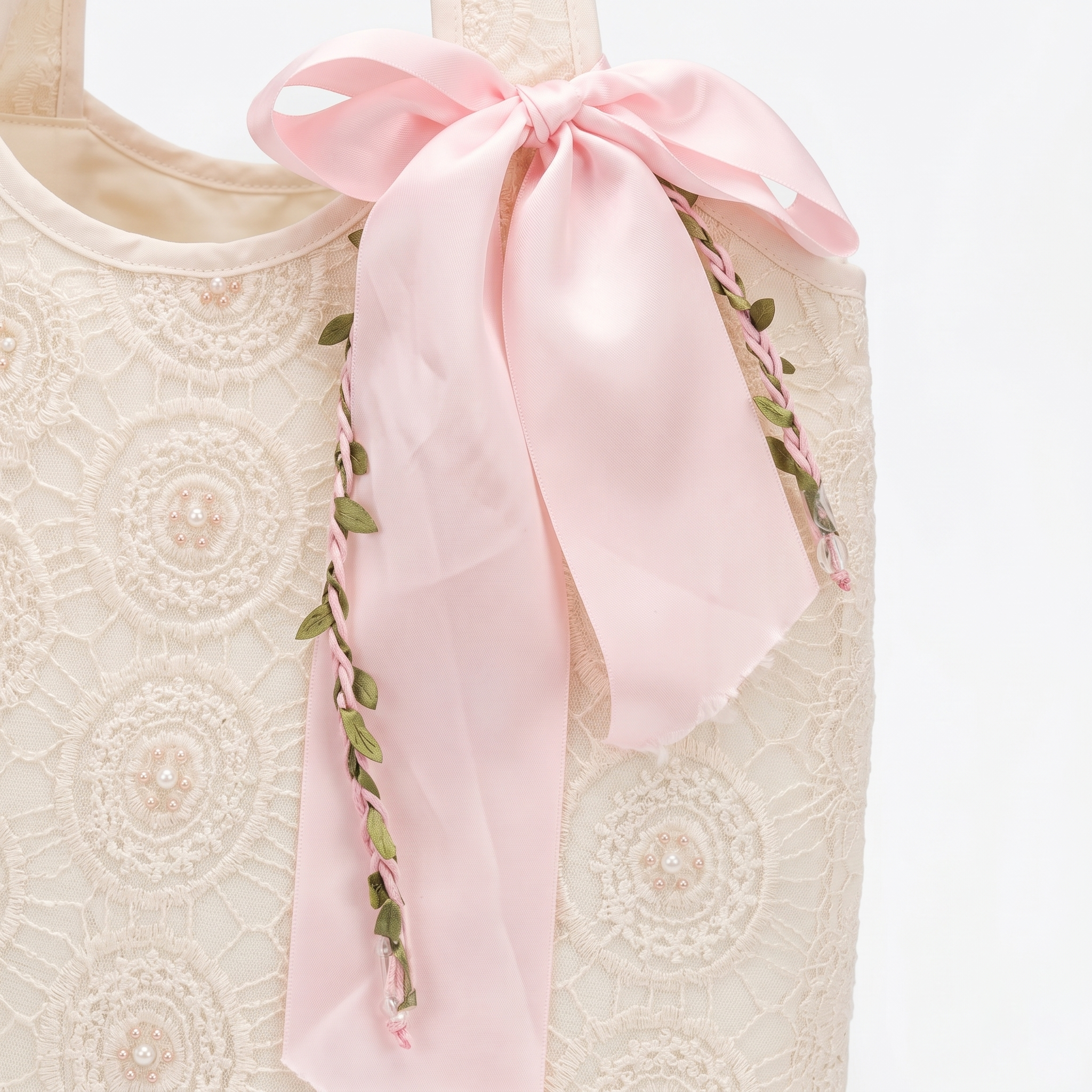 Pearl Lace Quilted Tote Bag