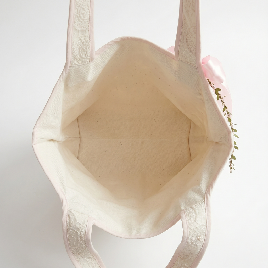 Pearl Lace Quilted Tote Bag