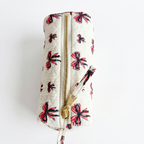 Bow Charm Quilted Pencil Case