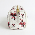 Bow Charm Quilted Pencil Case
