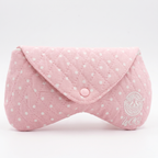 Blush Polka Quilted Sunglasses Case – Snap Cover