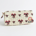 Bow Charm Quilted Pencil Case