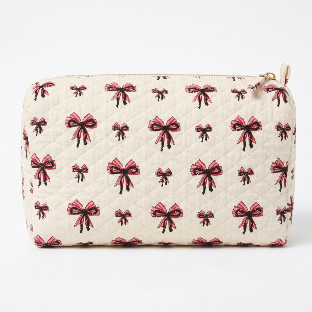 BLOOM COSMETIC BAG – Coquette Bow Makeup Pouch