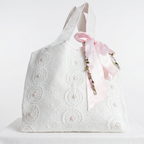 Pearl Lace Quilted Tote Bag