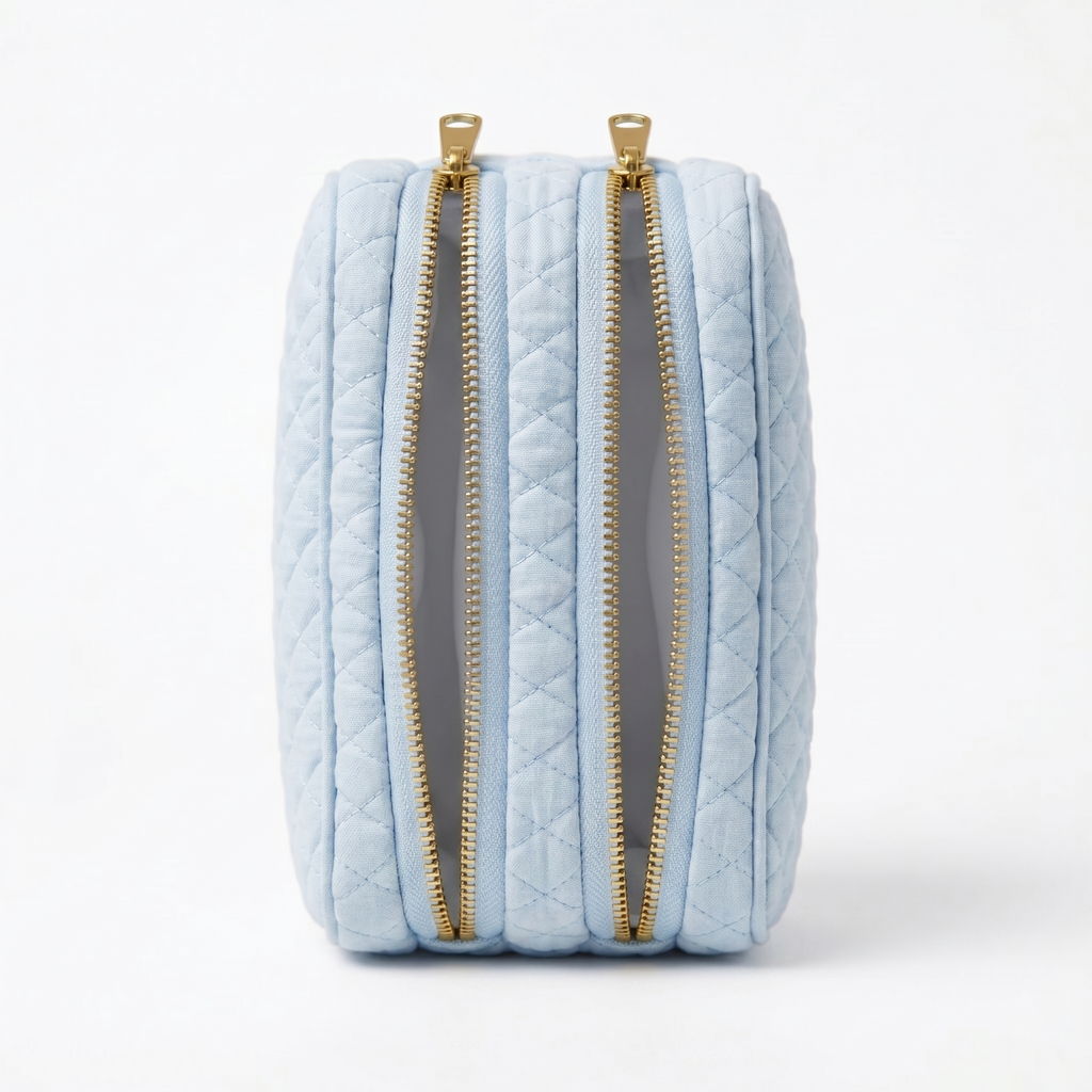 Sky Blue Quilted Men’s Travel Kit