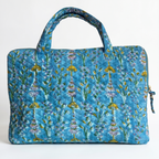 Bloom Printed Quilted Laptop Bag for Office with Metal Zipper