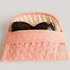 Blush Polka Quilted Sunglasses Case