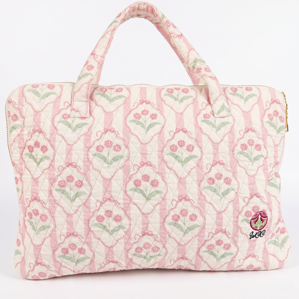 Blush Garden Quilted Laptop Bag