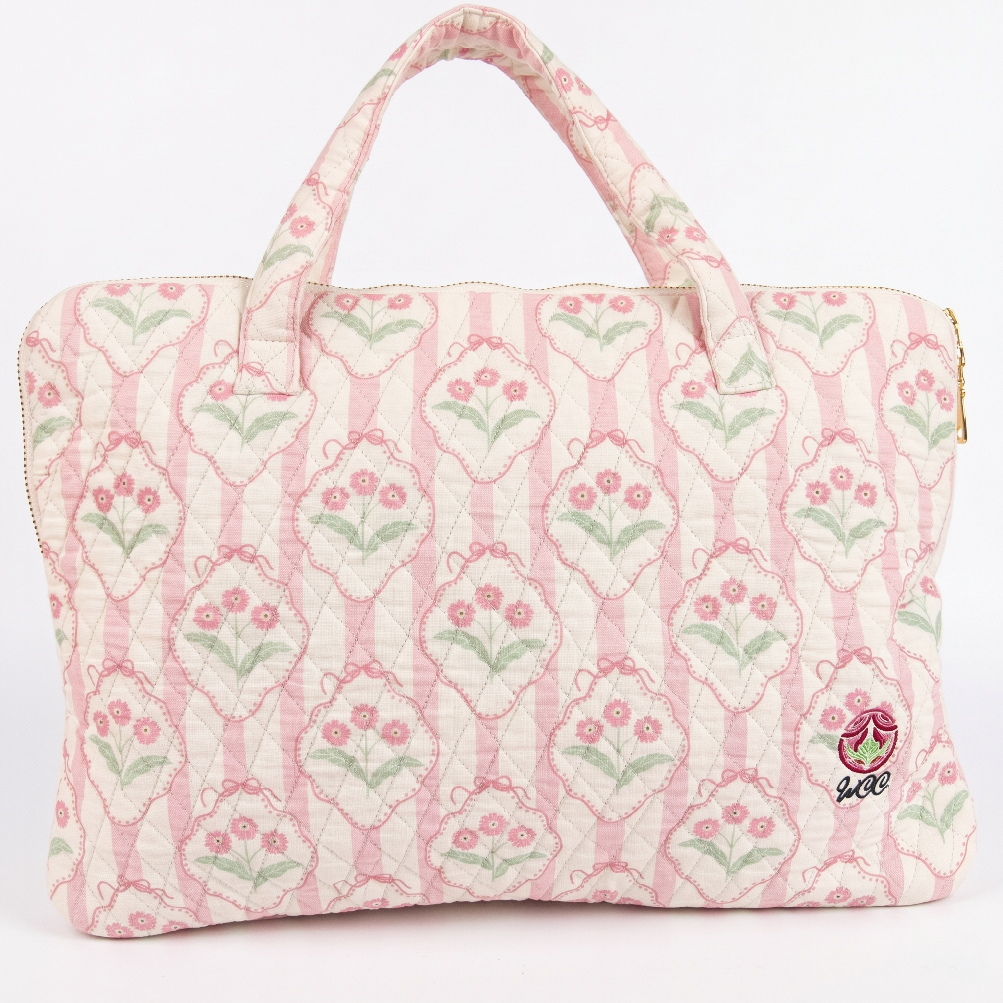 Blush Garden Quilted Laptop Bag