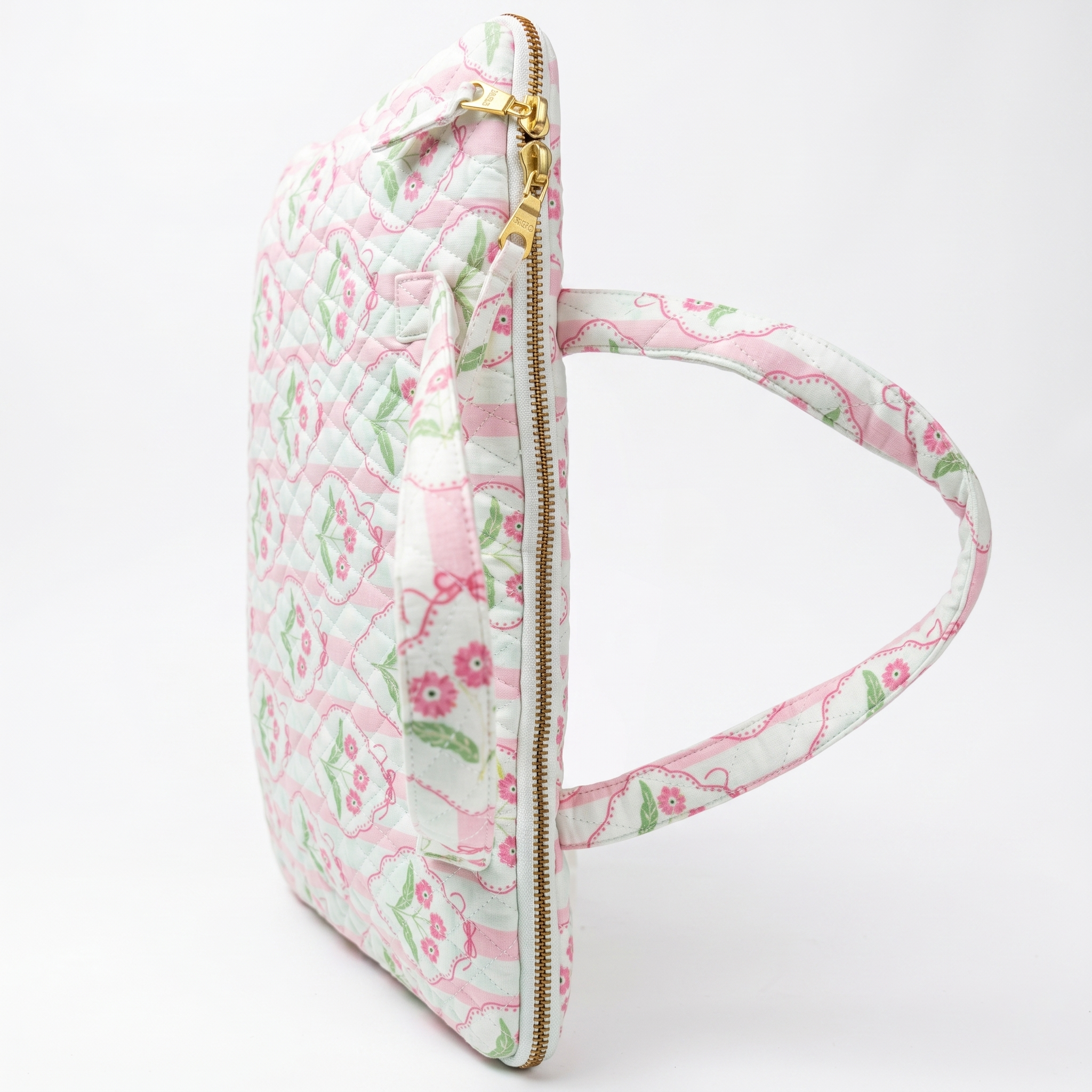 Blush Garden Quilted Laptop Bag
