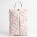 Blush Floral Quilted Shoe Bag