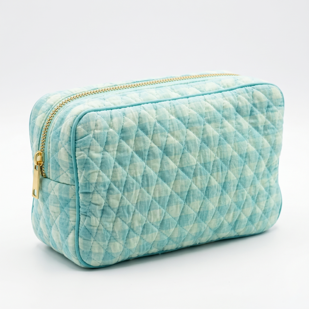 Sky Blue Quilted Men’s Travel Kit