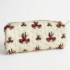 Bow Charm Quilted Pencil Case
