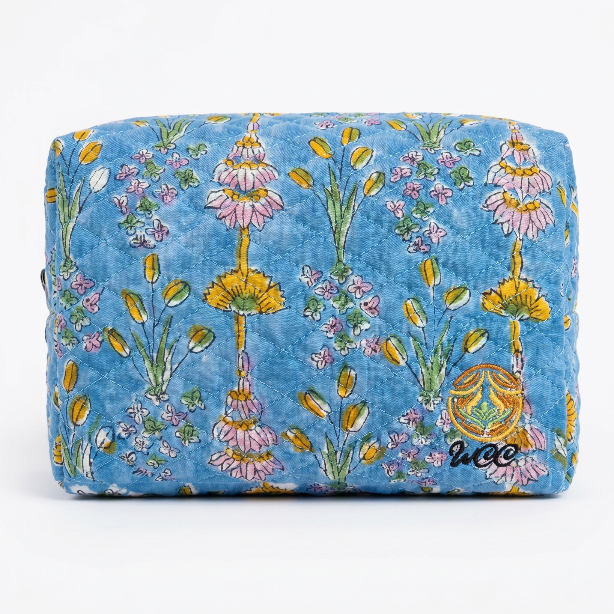 BLOOM COSMETIC BAG – Daisy Blue Makeup Pouch