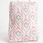 Blush Floral Quilted Shoe Bag