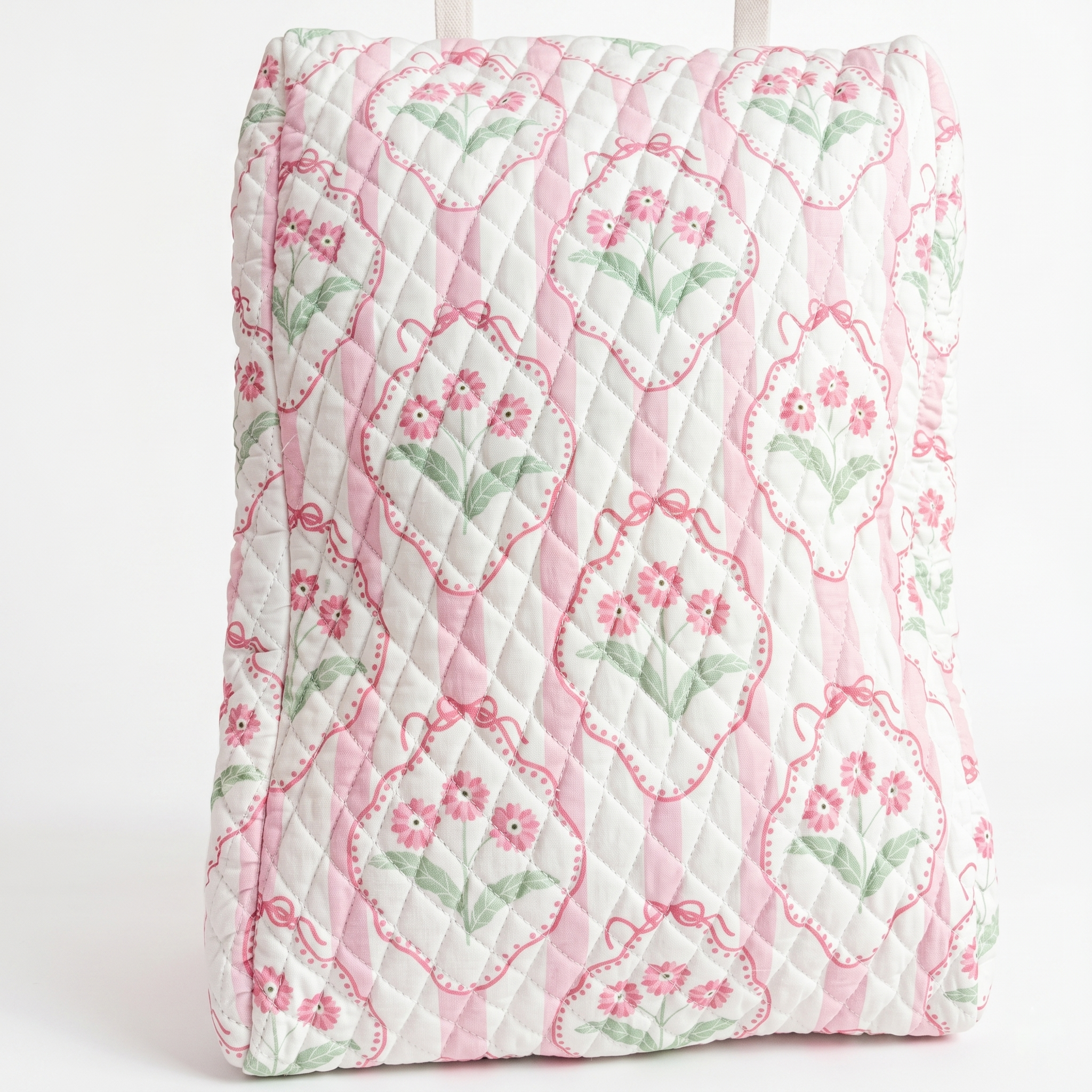 Blush Floral Quilted Shoe Bag