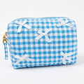 Cozy Carry Mini Pouch – Blue Gingham