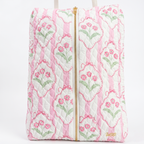 Blush Floral Quilted Shoe Bag