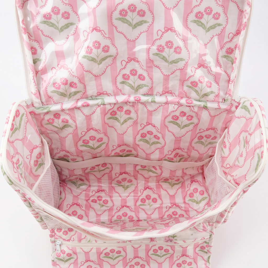 Blush Floral Quilted Utility Bag