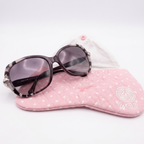 Blush Polka Quilted Sunglasses Case – Snap Cover