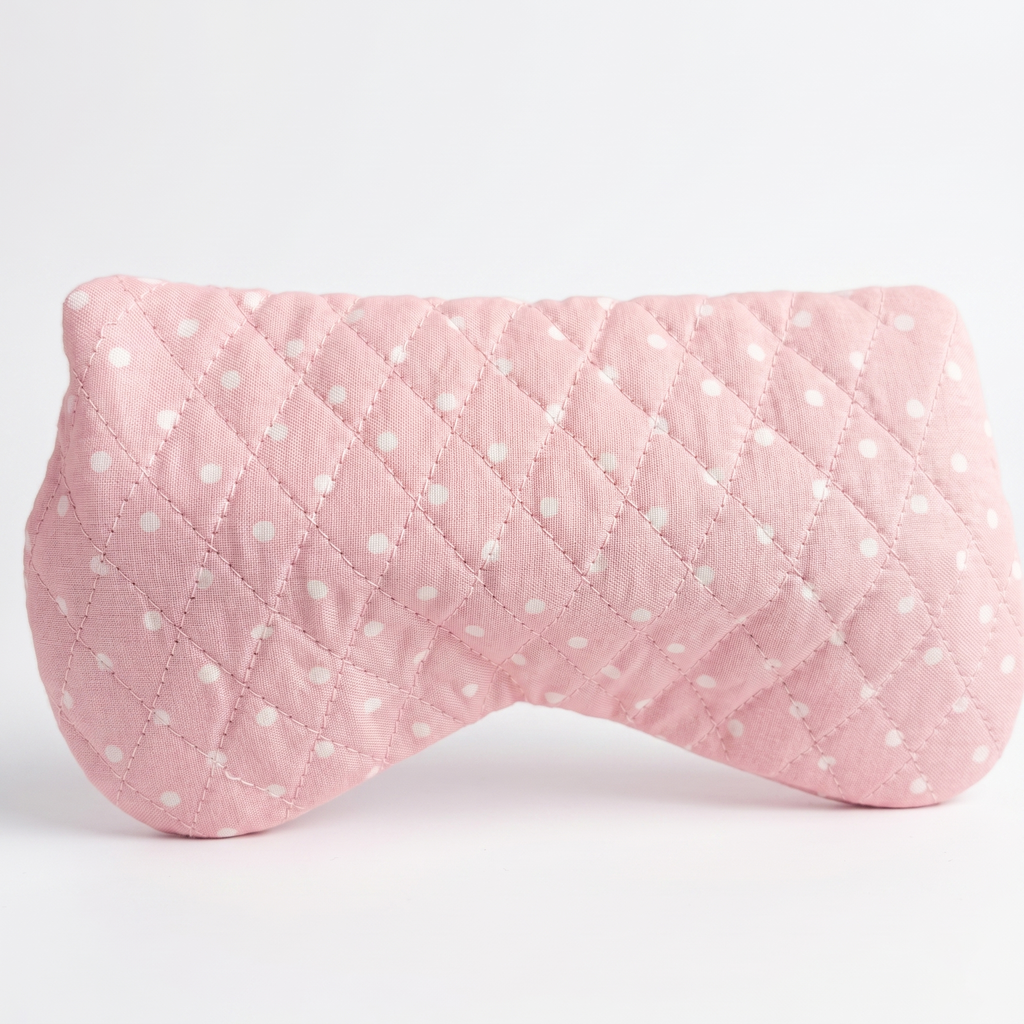 Blush Polka Quilted Sunglasses Case – Snap Cover