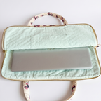 Bow Printed Quilted Laptop Bag for Office