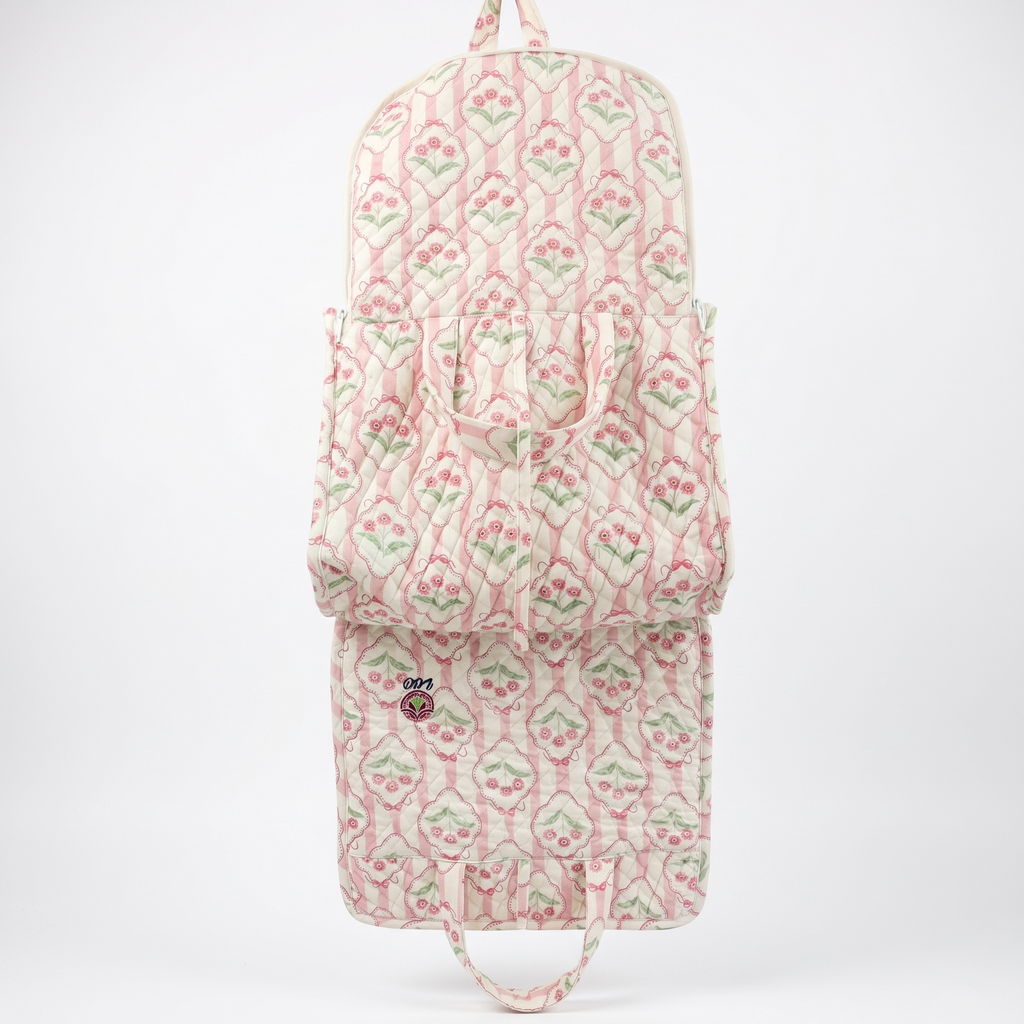 Blush Floral Quilted Utility Bag