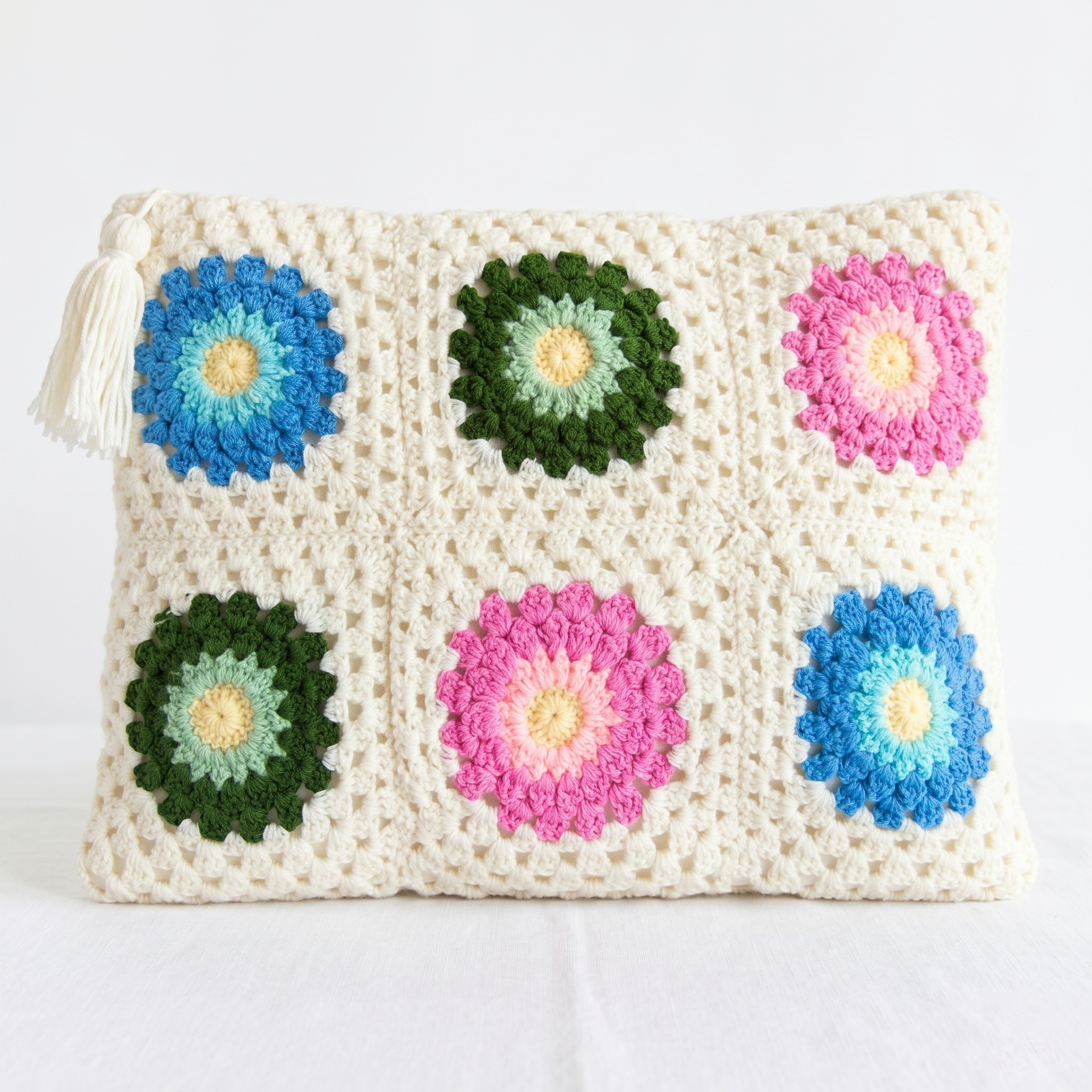 Crochet Garden Laptop Bag | Handmade Floral Laptop Sleeve
