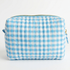 Cozy Carry Mini Pouch – Blue Gingham