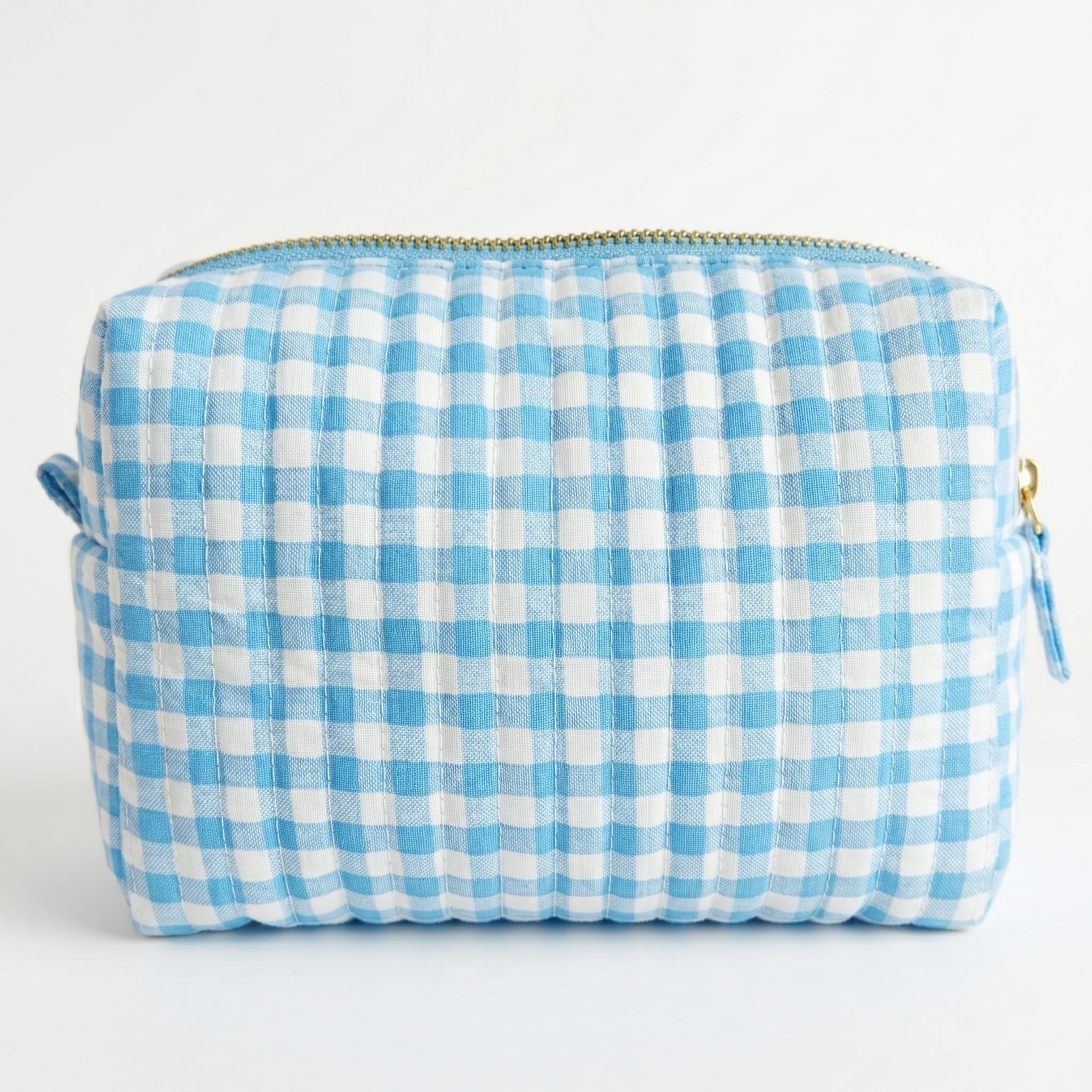Cozy Carry Mini Pouch – Blue Gingham