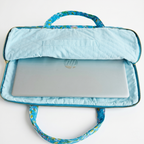Bloom Printed Quilted Laptop Bag for Office with Metal Zipper