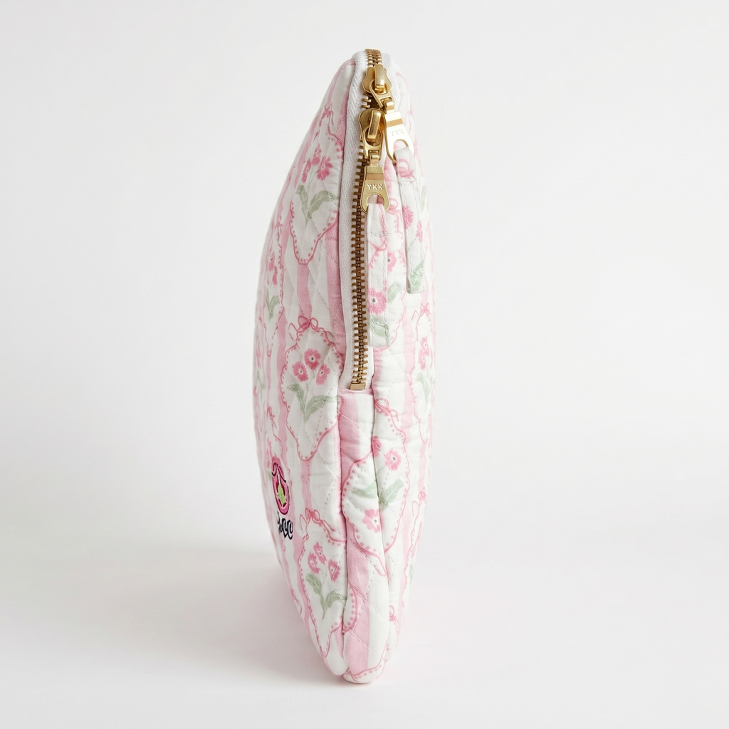 Blush Garden Quilted Laptop Bag